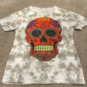 Fosforos Galileo White Tie Dye Skull Tee TShirt Adult Sz Small